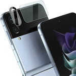 IMAK For Samsung Galaxy Z Flip4 5G Hærdet glas linsefilm + akryl linsehætte (sort version) med lille bagskærmsbeskytter i glas