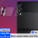 IMAK For Samsung Galaxy Z Flip4 5G Hærdet glas linsefilm + akryl linsehætte (sort version) med lille bagskærmsbeskytter i glas