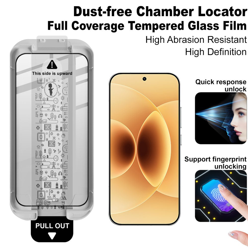 IMAK Tempered Glass For Xiaomi 17  /  17 Pro Full Screen Protector Full Glue Film with Dust-free Installation Tool (Fingerprint Unlock)