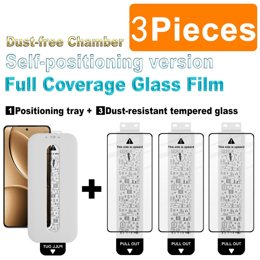 IMAK 3Pcs Tempered Glass For Xiaomi Poco F7 Pro 5G  /  Redmi K80 5G Full Screen Protector Full Glue Film with Dust-free Installation Tool (Fingerprint Unlock)