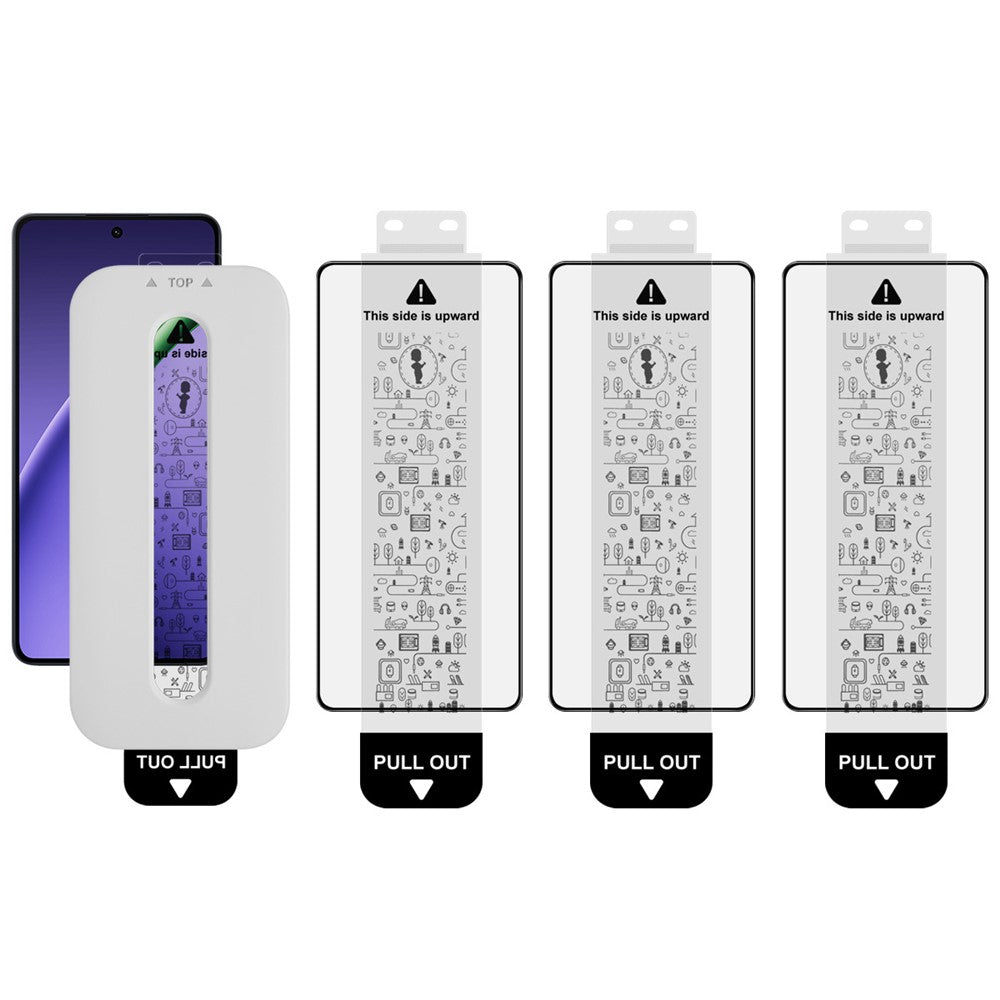 IMAK 3 st. härdat glas för Oppo K13 Turbo 5G / K13 Turbo Pro 5G helskärmsskydd helhäftande film med dammfritt installationsverktyg (fingeravtryckslåsning)