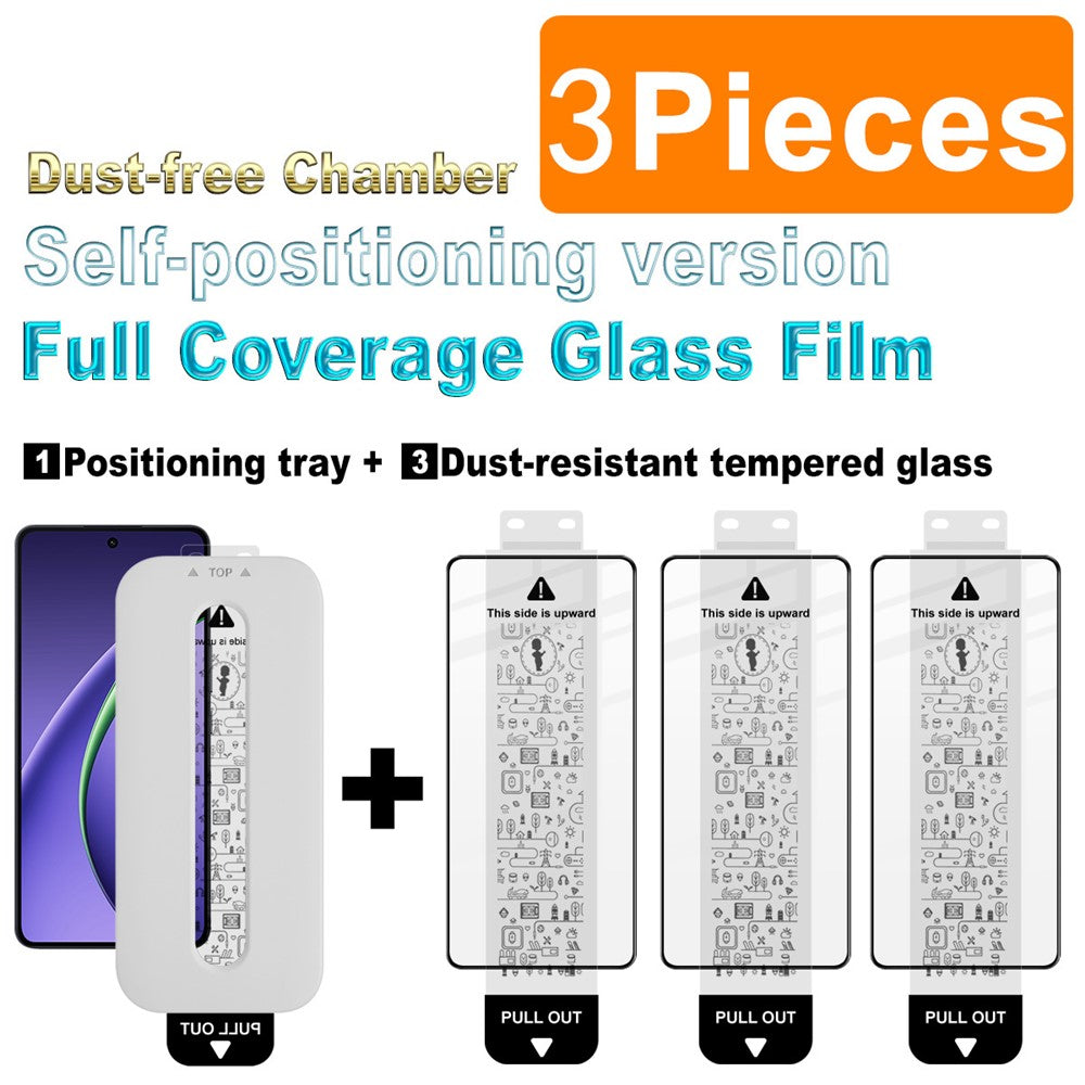 IMAK 3 stk. hærdet glas til Oppo K13 Turbo 5G / K13 Turbo Pro 5G fuldskærmsbeskyttelse med fuldklæbende film og støvfri monteringsanordning (fingeraftrykslåsning)