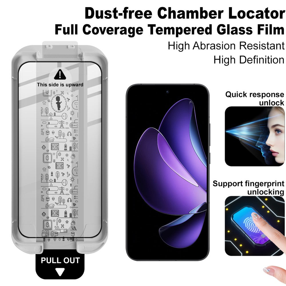 IMAK  Tempered Glass For Oppo A6 Pro 5G  /  4G  /  Reno13 5G (Global)  /  Reno14 5G (Global) Full Screen Protector Full Glue Film with Dust-free Installation Tool (Fingerprint Unlock)
