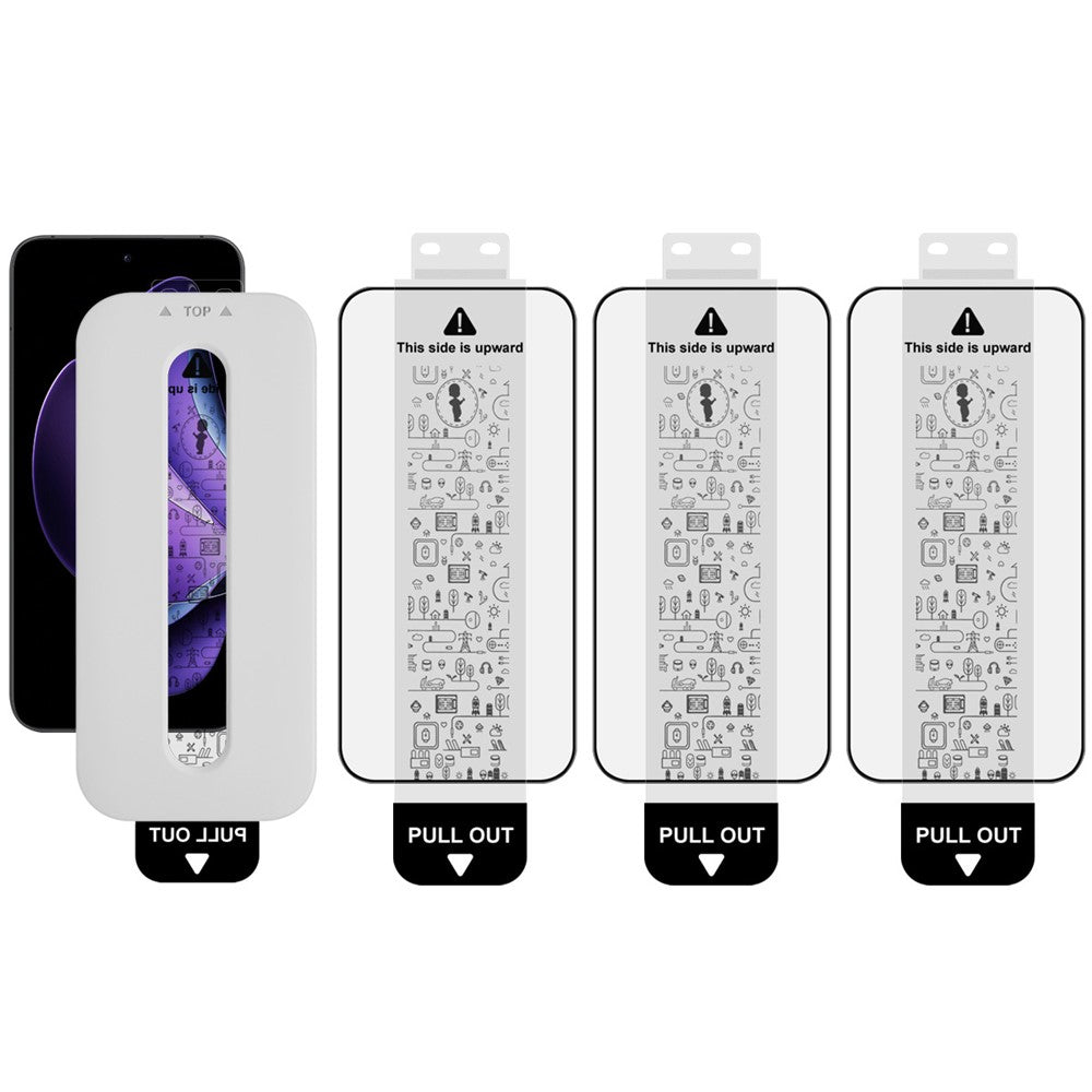 IMAK 3Pcs Tempered Glass For Oppo A6 Pro 5G  /  4G  /  Reno13 5G (Global)  /  Reno14 5G (Global) Full Screen Protector Full Glue Film with Dust-free Installation Tool (Fingerprint Unlock)