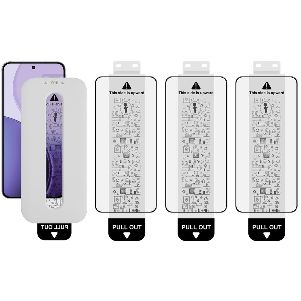 IMAK 3Pcs For Oppo Reno14 Pro 5G (Global) Tempered Glass Full Screen Protector Full Glue Film with Dust-free Installation Tool (Fingerprint Unlock)