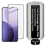 IMAK 3Pcs For Oppo Reno14 Pro 5G (Global) Tempered Glass Full Screen Protector Full Glue Film with Dust-free Installation Tool (Fingerprint Unlock)
