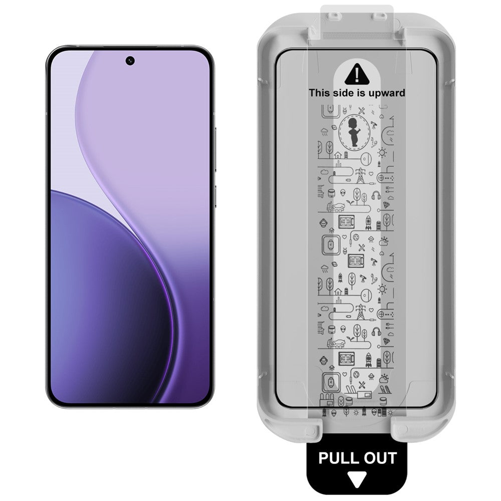 IMAK 3Pcs For Oppo Reno14 Pro 5G (Global) Tempered Glass Full Screen Protector Full Glue Film with Dust-free Installation Tool (Fingerprint Unlock)