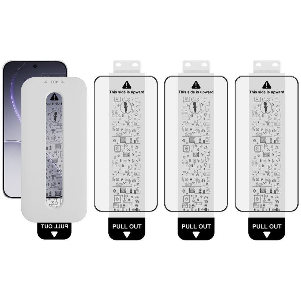 IMAK 3 st. härdat glas för Oppo Reno15 Pro Max 5G (Global) / Reno15 Pro 5G (Kina) helskärmsskydd helhäftande film med dammfritt installationsverktyg (fingeravtryckslåsning)