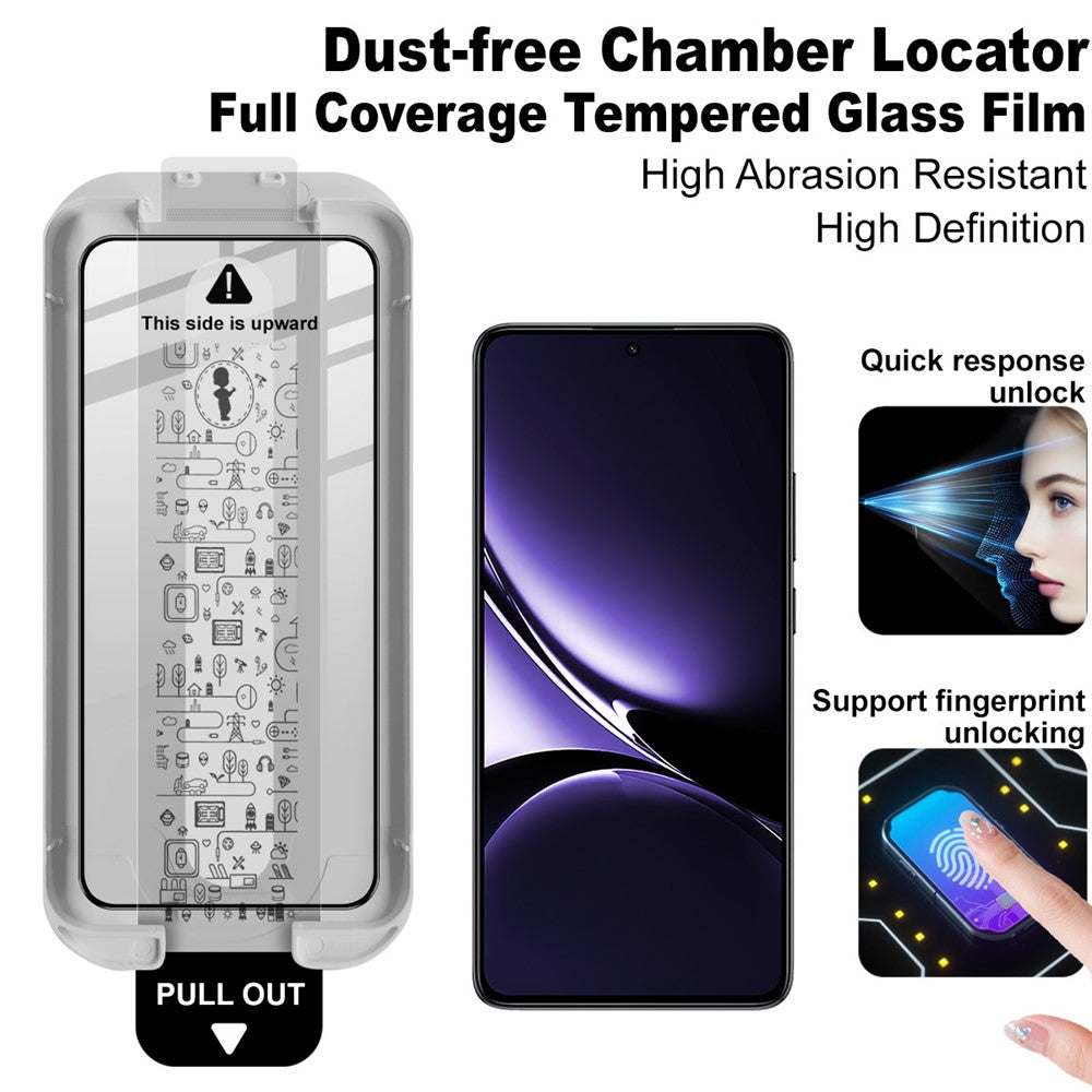 IMAK Tempered Glass For Xiaomi Poco X7 Pro 5G  /  Redmi Turbo 4 5G Full Screen Protector Full Glue Film with Dust-free Installation Tool (Fingerprint Unlock)