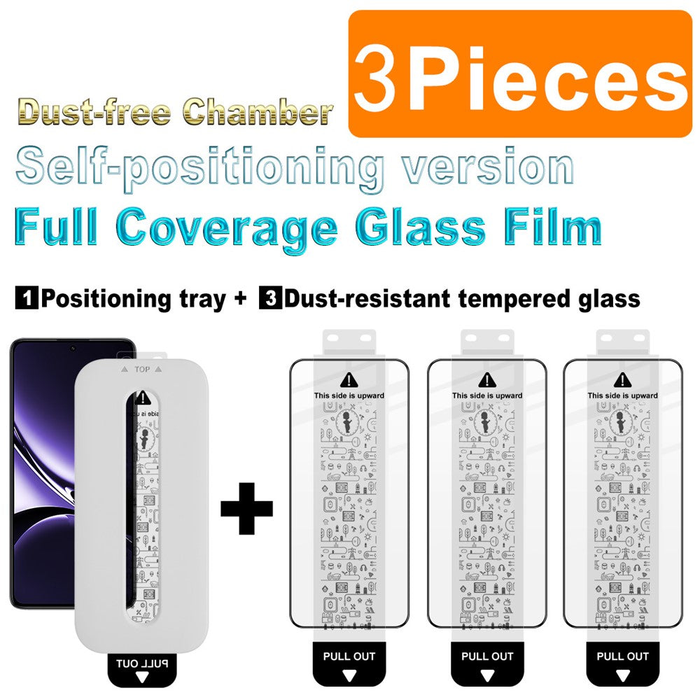 IMAK 3 stk. hærdet glas til Xiaomi Poco X7 Pro 5G / Redmi Turbo 4 5G, fuldskærmsbeskyttelse med fuldlimet film og støvfri monteringsværktøj (oplåsning med fingeraftryk)