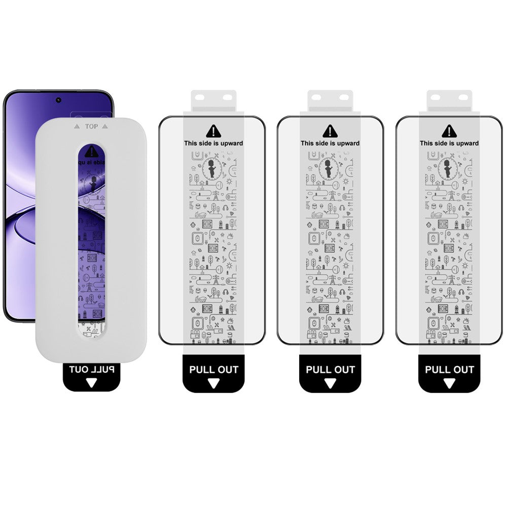 IMAK 3Pcs Tempered Glass For Xiaomi Poco F7 5G  /  Redmi Turbo 4 Pro 5G Full Screen Protector Full Glue Film with Dust-free Installation Tool (Fingerprint Unlock)