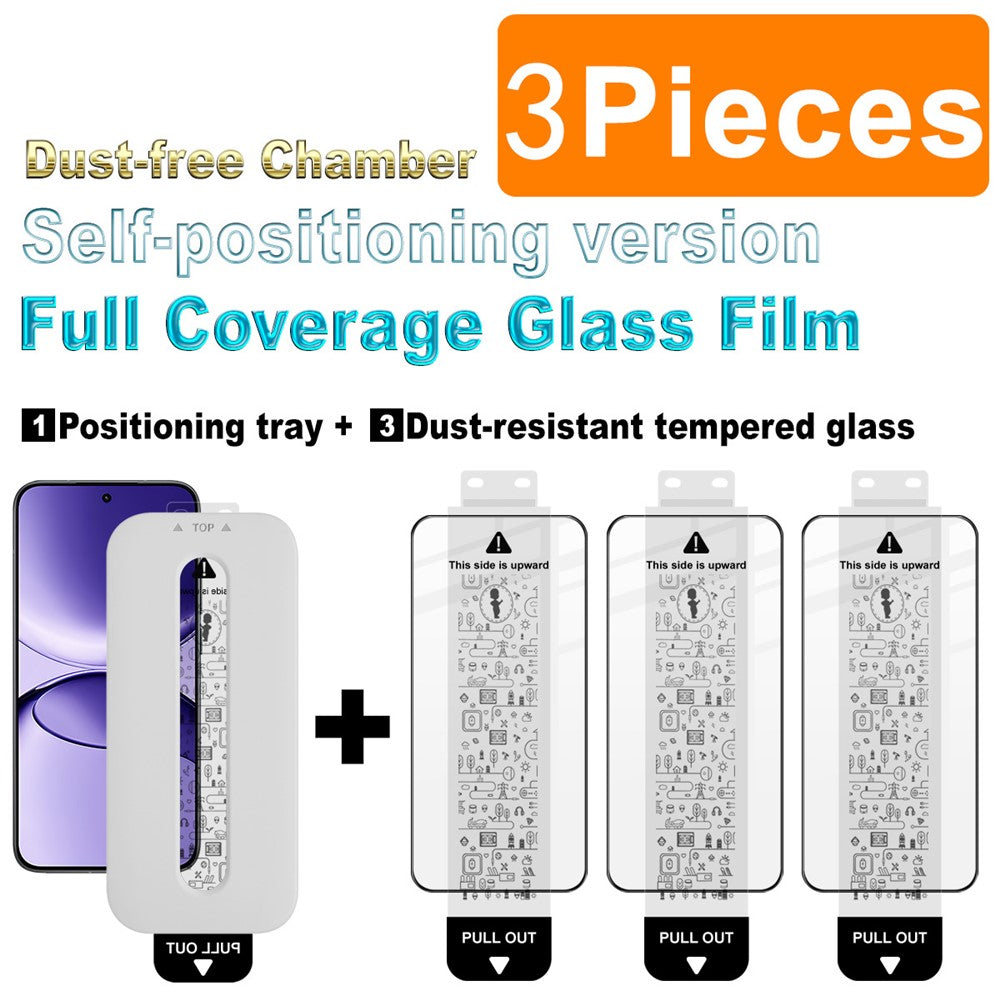 IMAK 3Pcs Tempered Glass For Xiaomi Poco F7 5G  /  Redmi Turbo 4 Pro 5G Full Screen Protector Full Glue Film with Dust-free Installation Tool (Fingerprint Unlock)