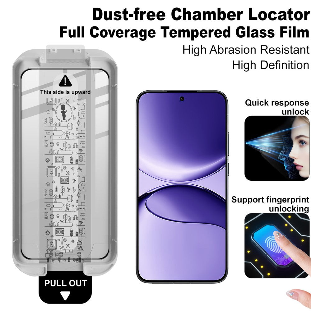 IMAK 3Pcs Tempered Glass For Xiaomi Poco F7 5G  /  Redmi Turbo 4 Pro 5G Full Screen Protector Full Glue Film with Dust-free Installation Tool (Fingerprint Unlock)