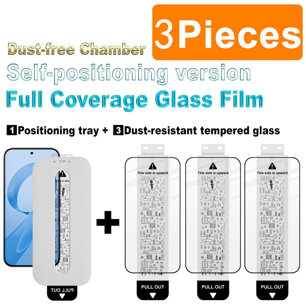 IMAK 3 st. härdat glas för Xiaomi Poco F8 Ultra / Redmi K90 Pro Max 5G helskärmsskydd helhäftad film med dammfritt installationsverktyg (fingeravtryckslåsning)