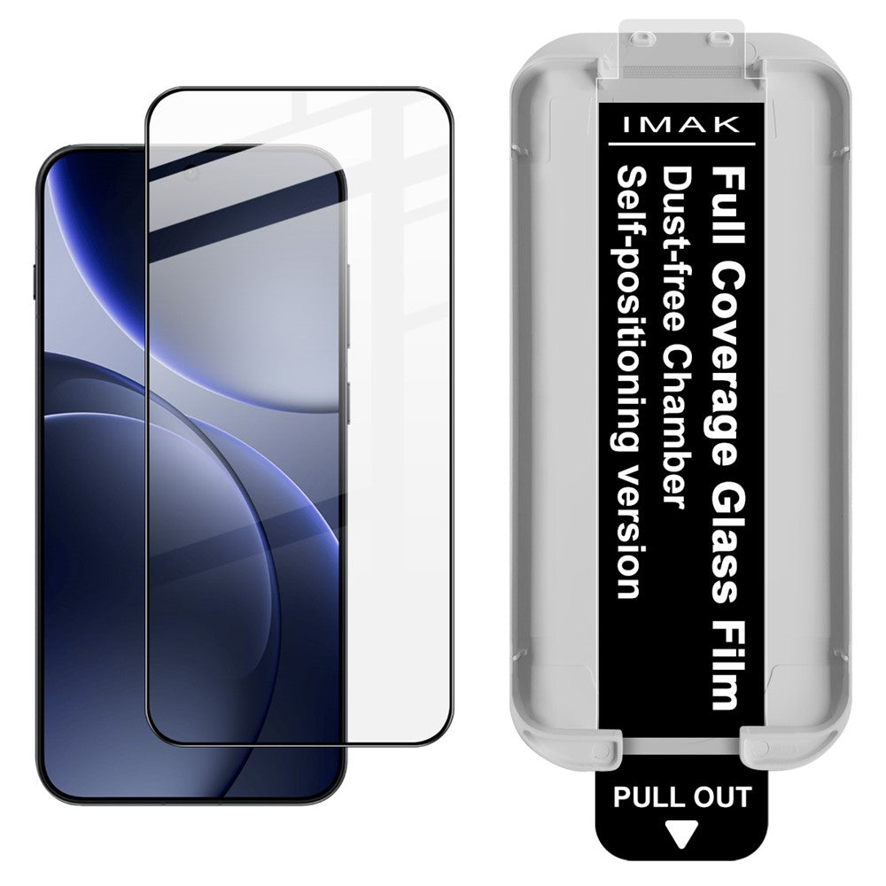 IMAK hærdet glasfilm med fuld skærmbeskyttelse og fuld limning til Oppo Find X9s 5G / Find X9 5G, med støvfri monteringsværktøj (fingeraftryksoplåsning)