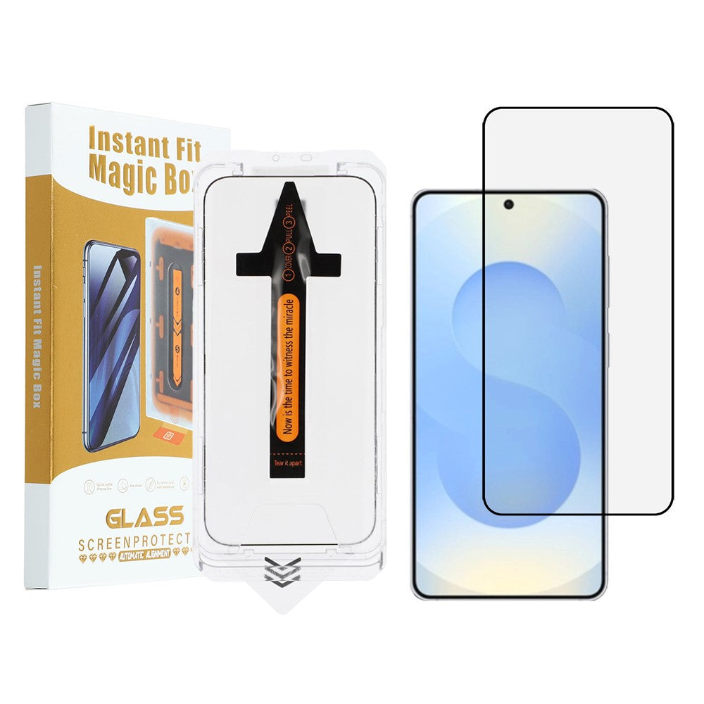 Samsung Galaxy S26 Helskärmsskydd HD Klar Hög Aluminium Silikon Glasfilm med Dammborttagningsverktyg (Fingeravtryckslåsning)