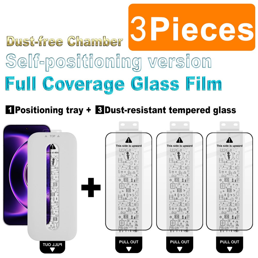 IMAK 3Pcs For Xiaomi 17 Ultra 5G / 17 Ultra by Leica Tempered Glass Full Screen Protector Full Glue Film with Dust-free Installation Tool (Fingerprint Unlock)