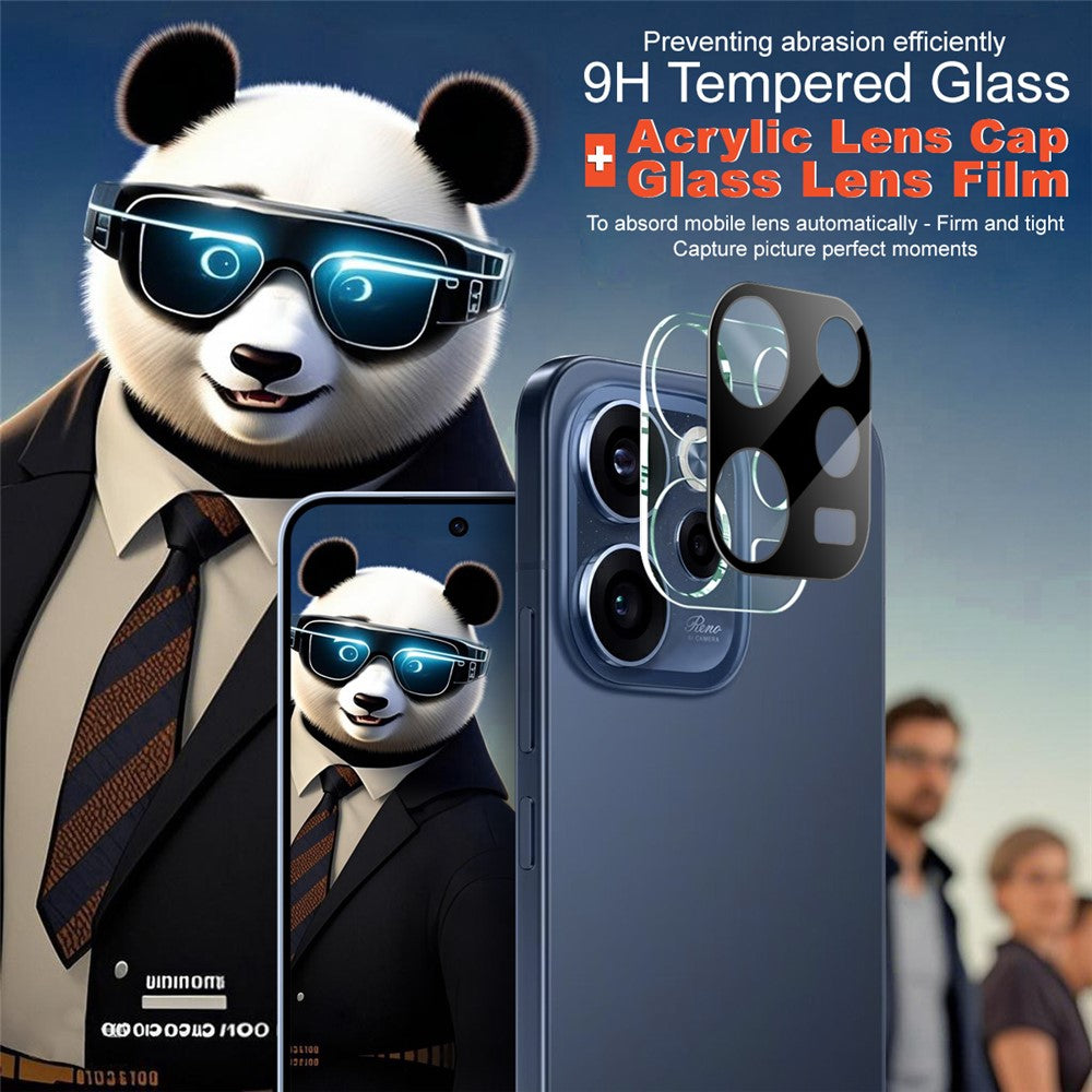 IMAK För Oppo Reno15 F 5G Härdat Glas Heltäckande Linsfilm + Akrylskydd