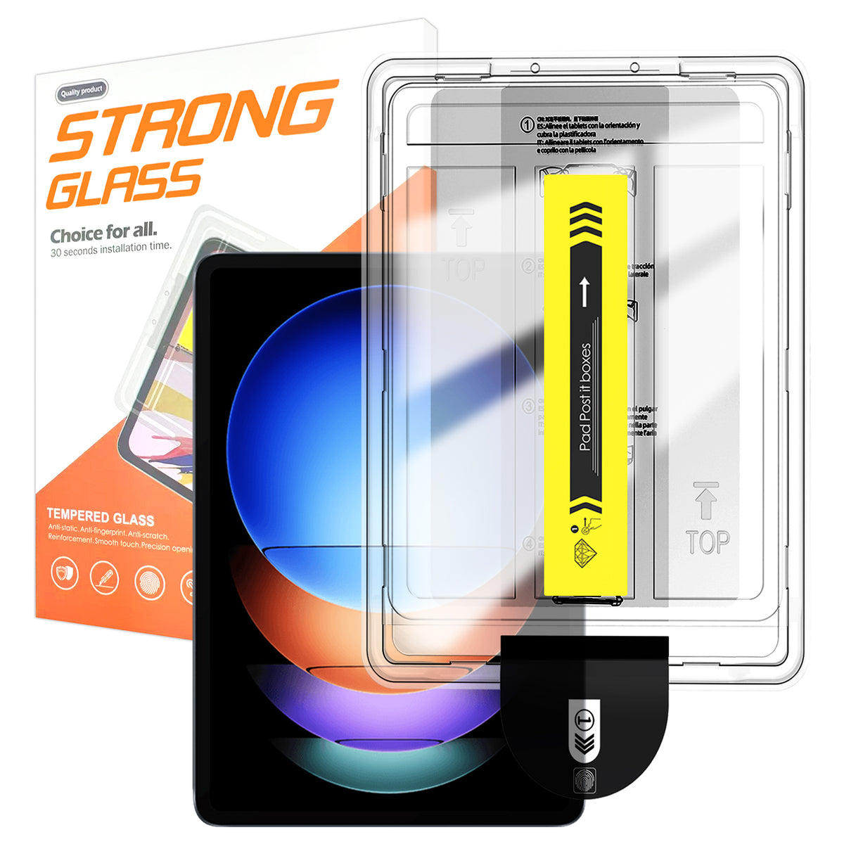 For Xiaomi Pad 6S Pro 12.4 Screen Protector Arc Edge Tempered Glass Film with Auto Dust-free Installation Tool (NOT Complete Covering)