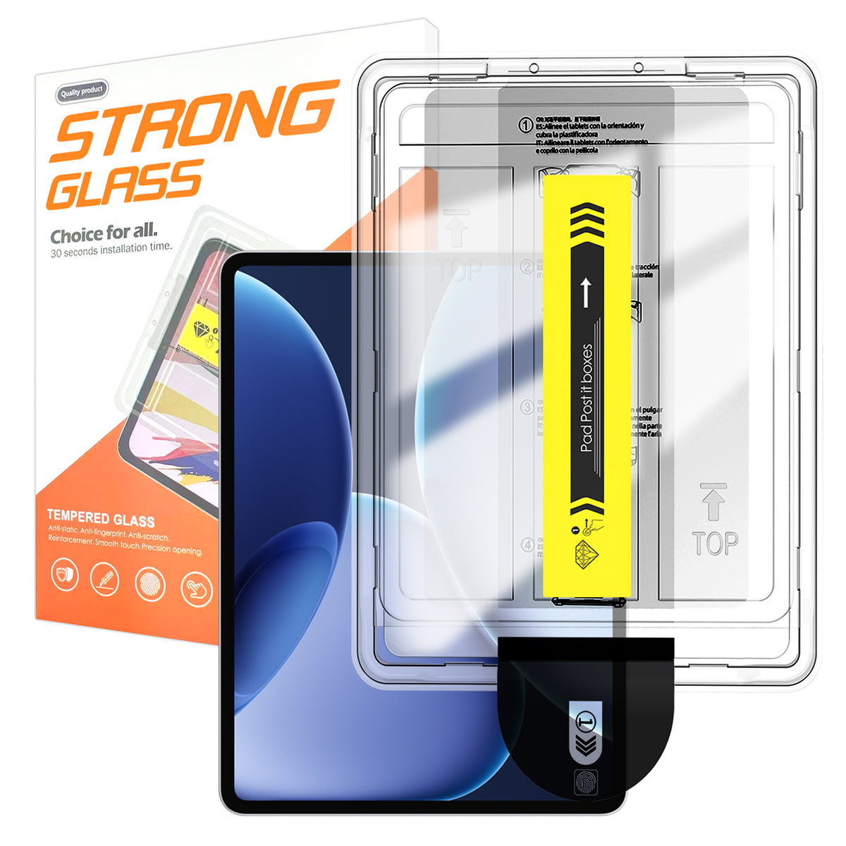 For Oppo Pad 4 Pro Screen Protector Arc Edge Tempered Glass Film with Auto Dust-free Installation Tool (NOT Complete Covering)