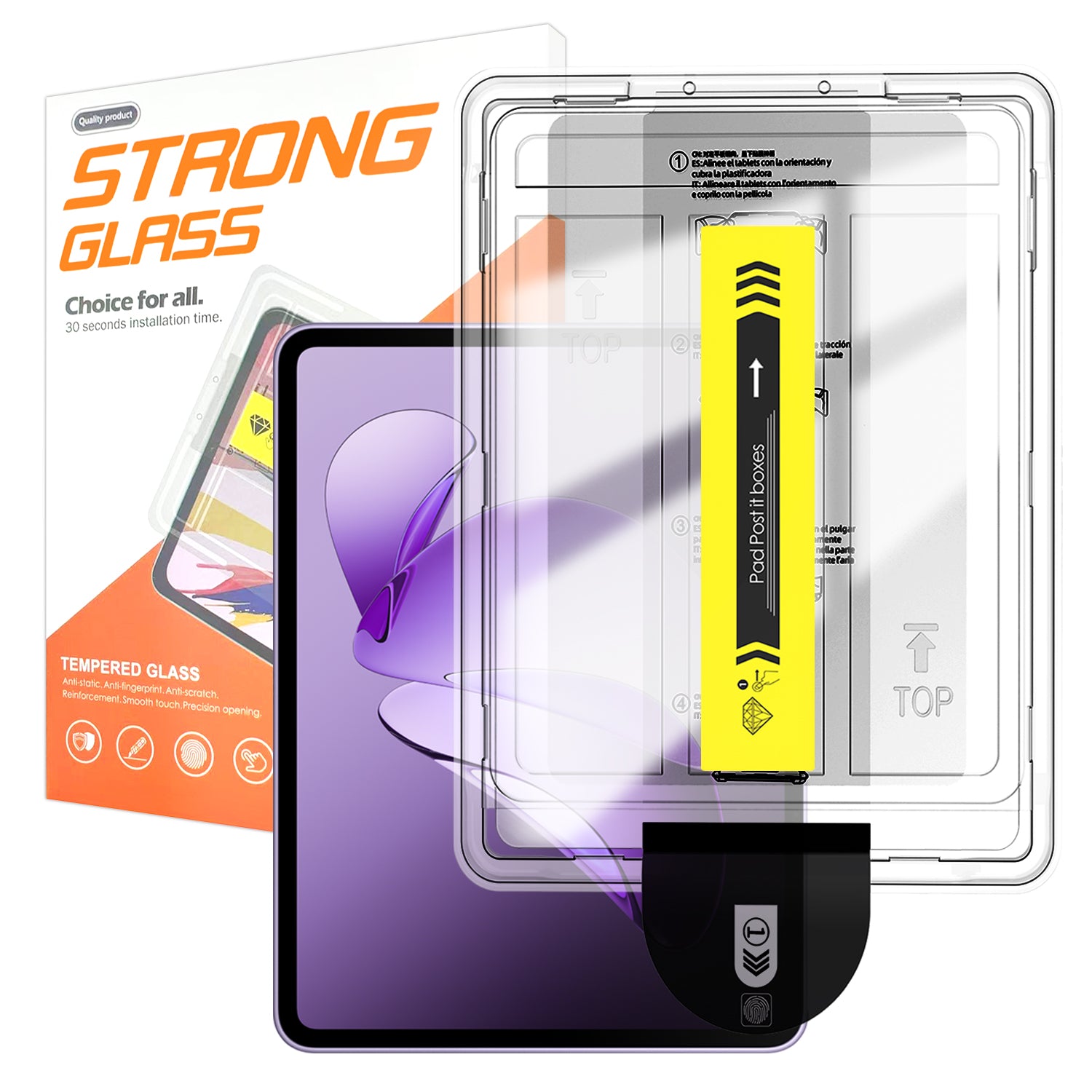 Oppo Pad 3 skärmskydd Arc Edge härdat glasfilm med automatiskt dammfritt installationsverktyg (INTE komplett täckning)