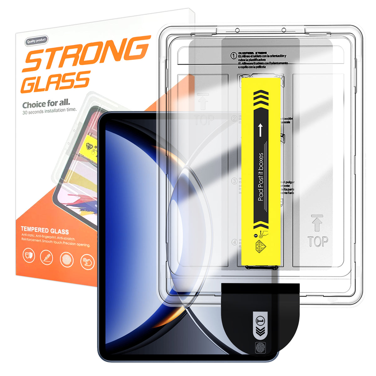 For Oppo Pad 3 Pro Screen Protector Arc Edge Tempered Glass Film with Auto Dust-free Installation Tool (NOT Complete Covering)