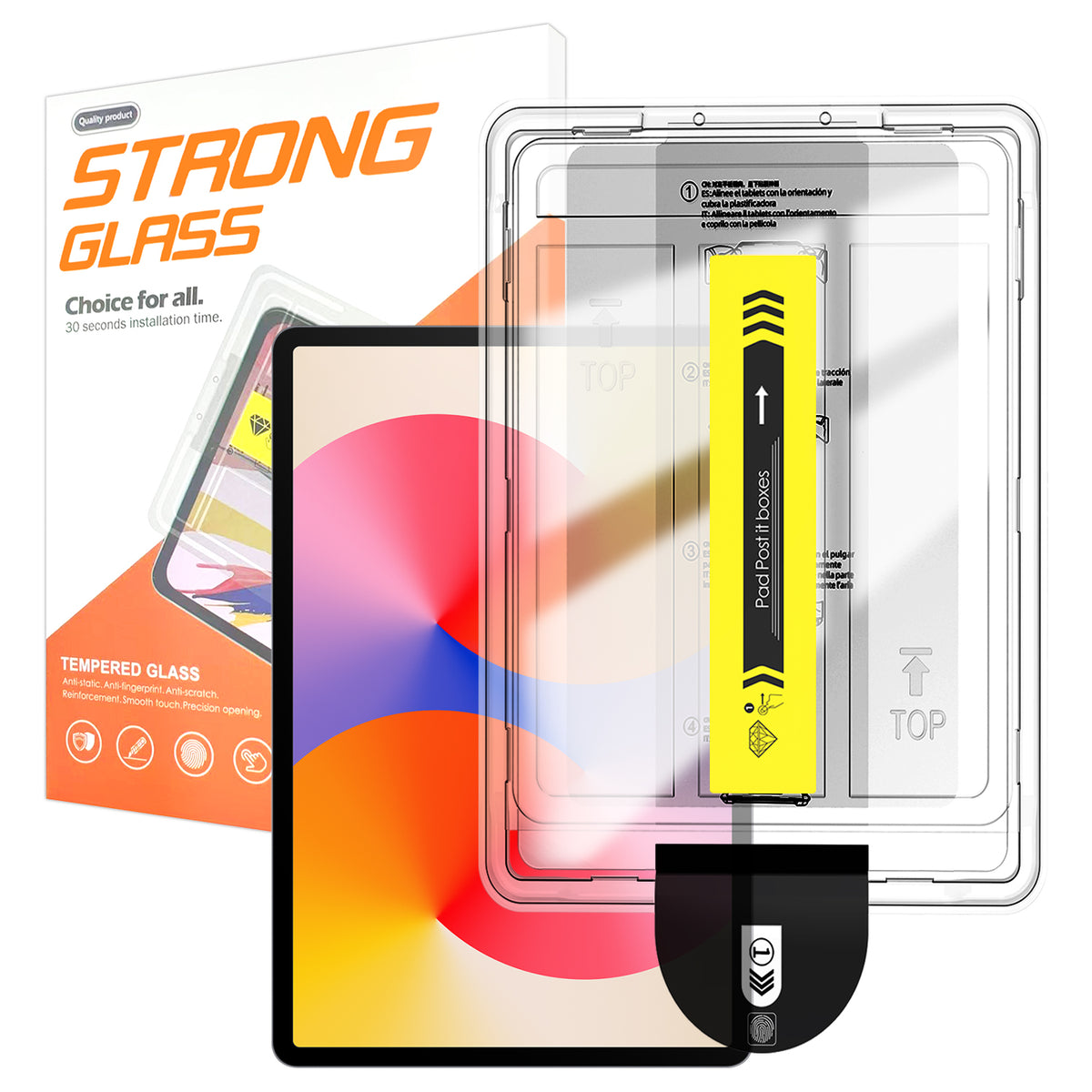 For Huawei MatePad SE 11 Screen Protector Arc Edge Tempered Glass Film with Auto Dust-free Installation Tool (NOT Complete Covering)