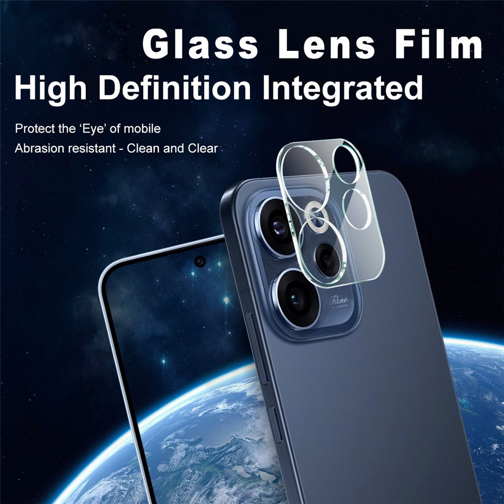IMAK For Oppo Reno15 F 5G Tempered Glass Full Cover Camera Lens Protector + Acrylic Lens Cap