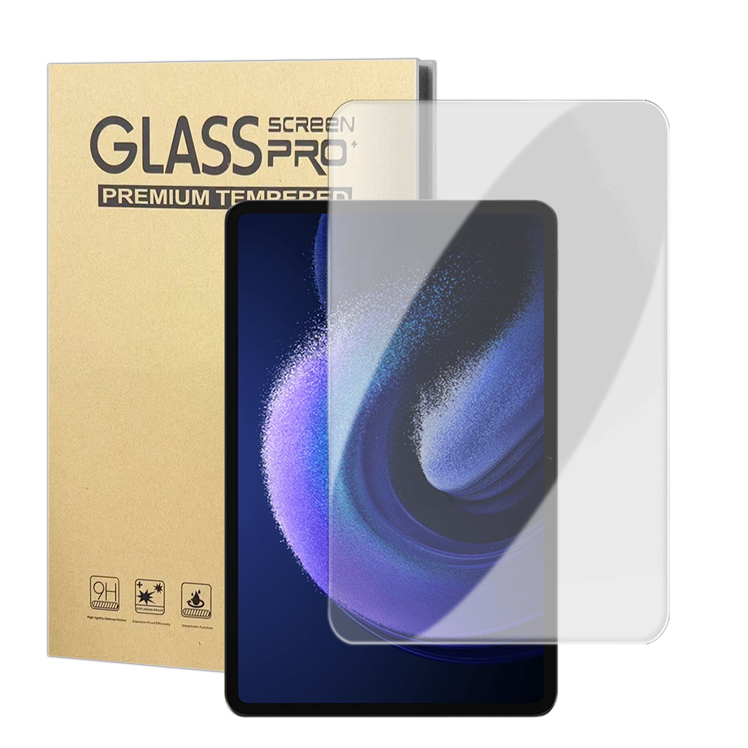 Xiaomi Pad 6 Pro / Xiaomi Pad 6 HD-skärmskydd, härdat glas, bågformad kant, fingeravtrycksskydd (inte heltäckande)