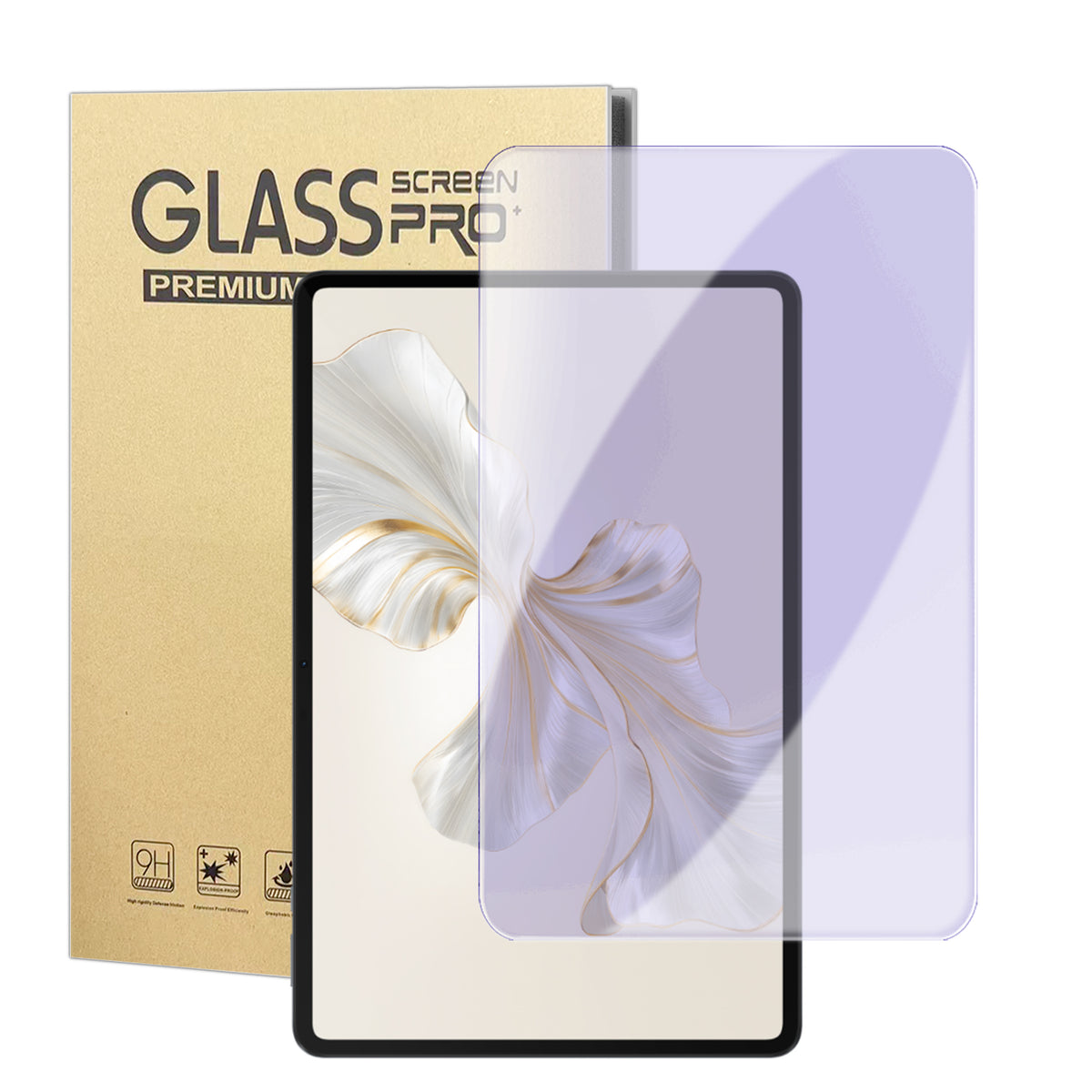 For Honor Pad 9 Screen Protector Purple Light Eye Protection Anti Fingerprint Tempered Glass Film (NOT Complete Covering)