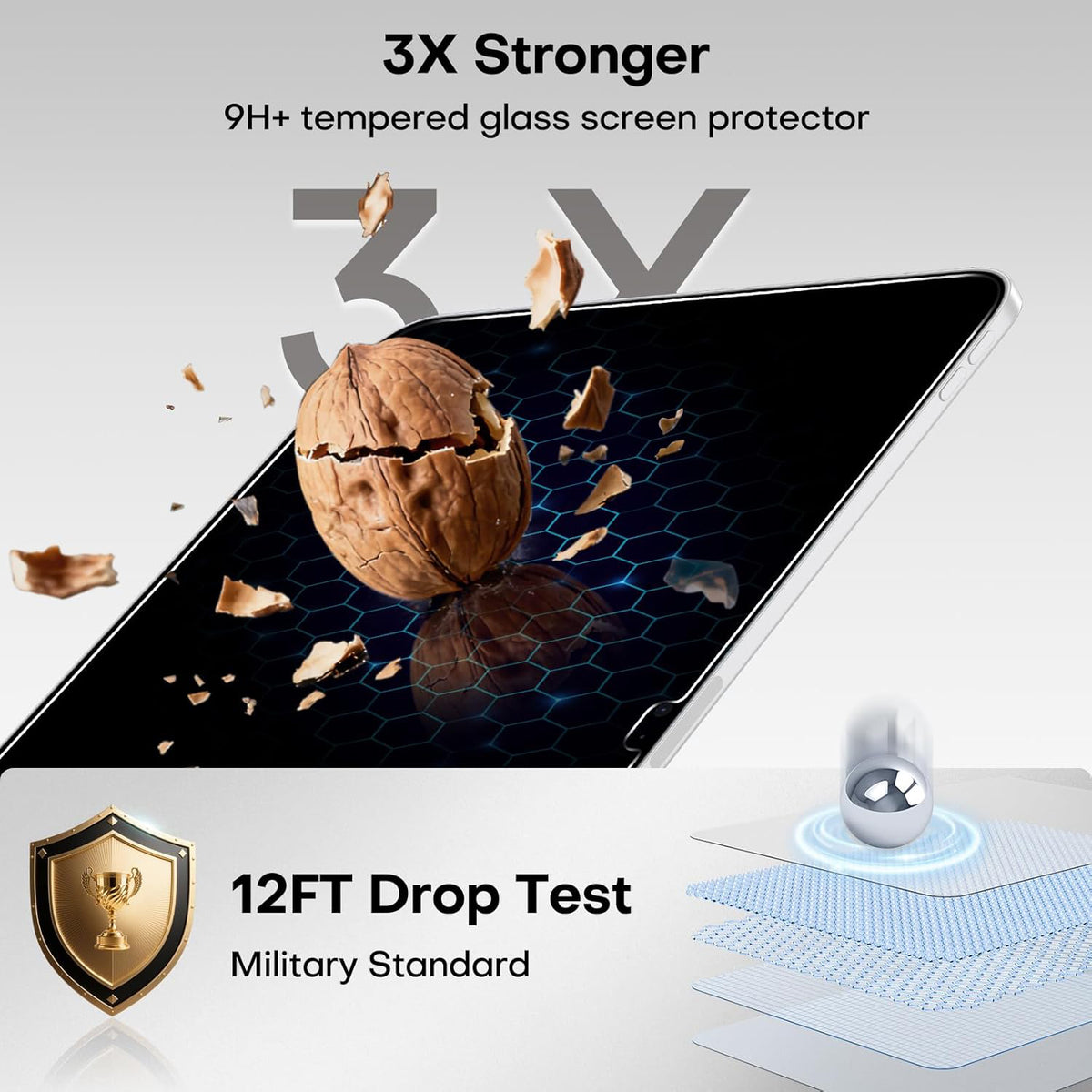 For Honor MagicPad 13 Anti Spy Privacy Screen Protector Anti Fingerprint Tempered Glass Film (NOT Complete Covering)