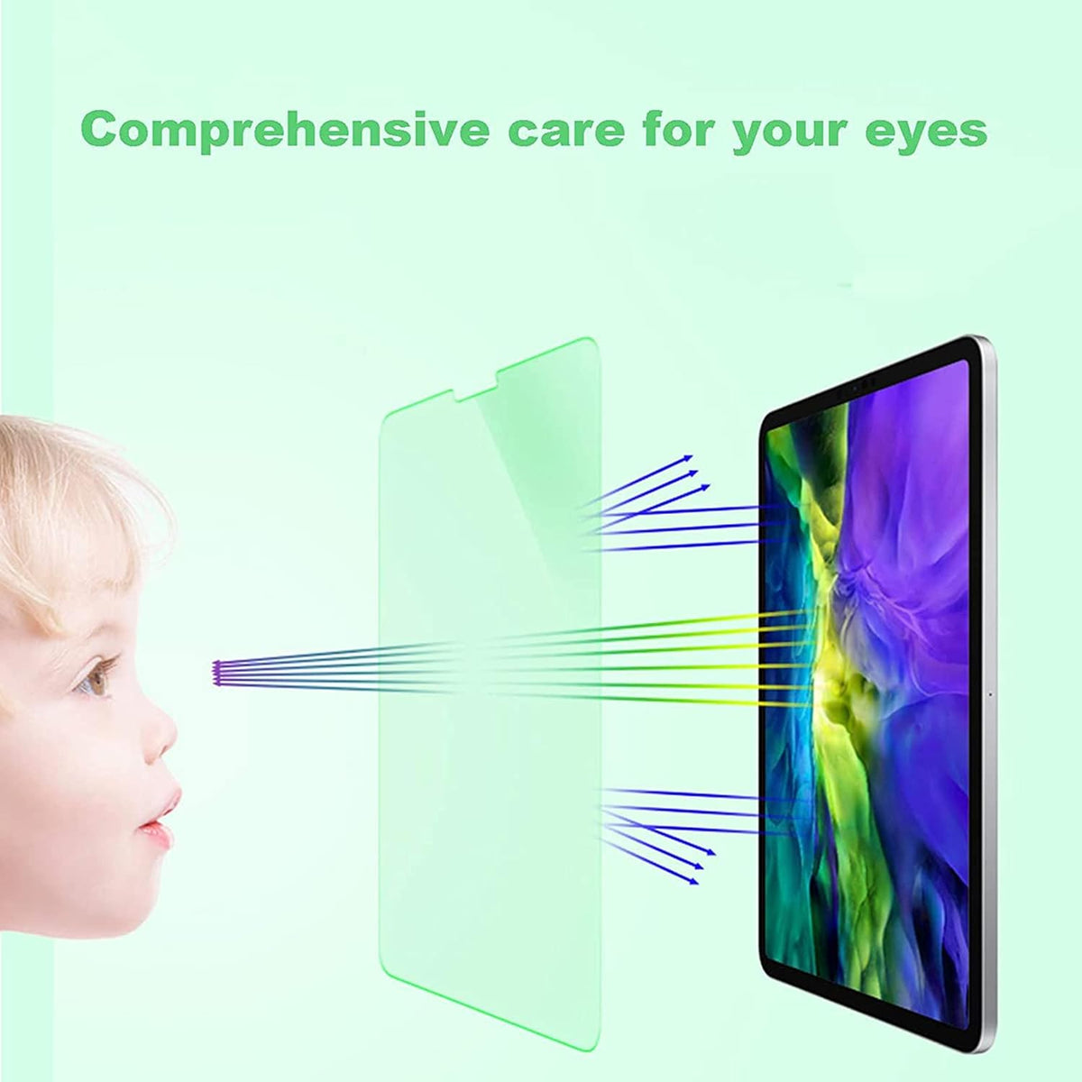 For Oppo Pad skærmbeskytter grønt lys øjenbeskyttelse hærdet glasfilm (dækker ikke hele skærmen)