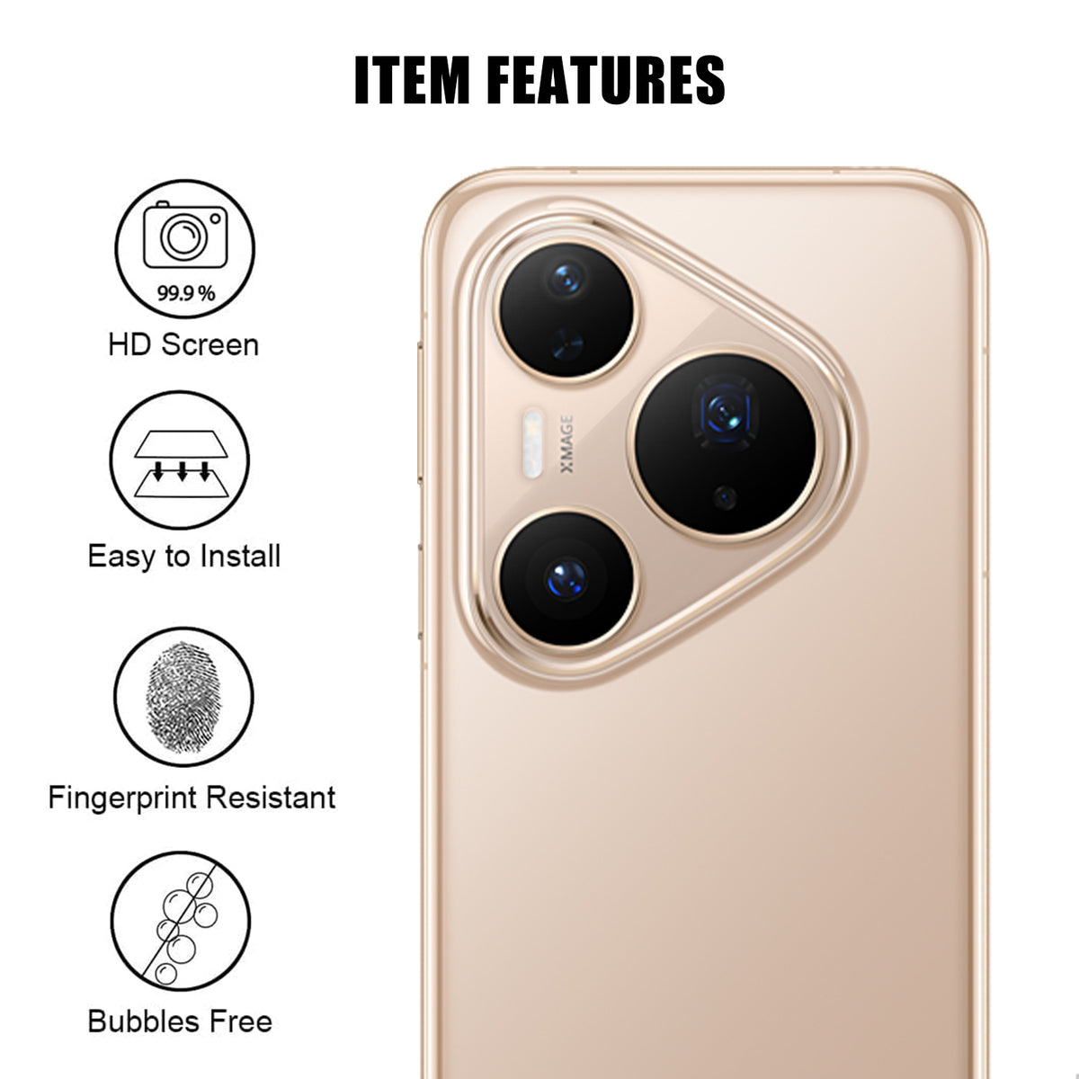 Fuld kamerlinsebeskyttelse til Huawei Pura 80 Pro+ / Huawei Pura 80 Pro, HD AR-hærdet glaslinsefilm mod fingeraftryk