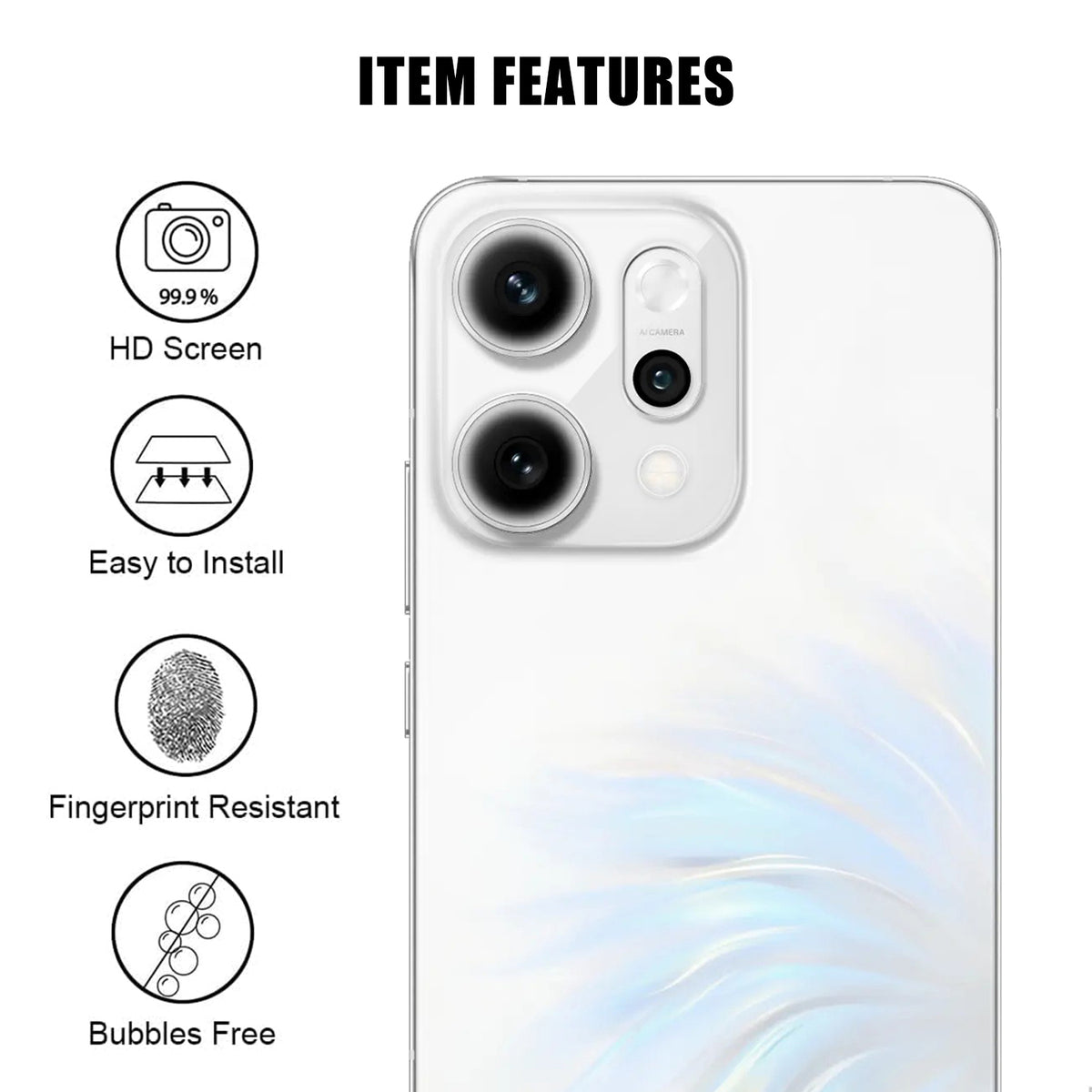 Oppo Reno14 Pro 5G (Global) Heltäckande Kameralinsskydd HD Anti-Fingeravtryck AR Härdat Glas Linsfilm