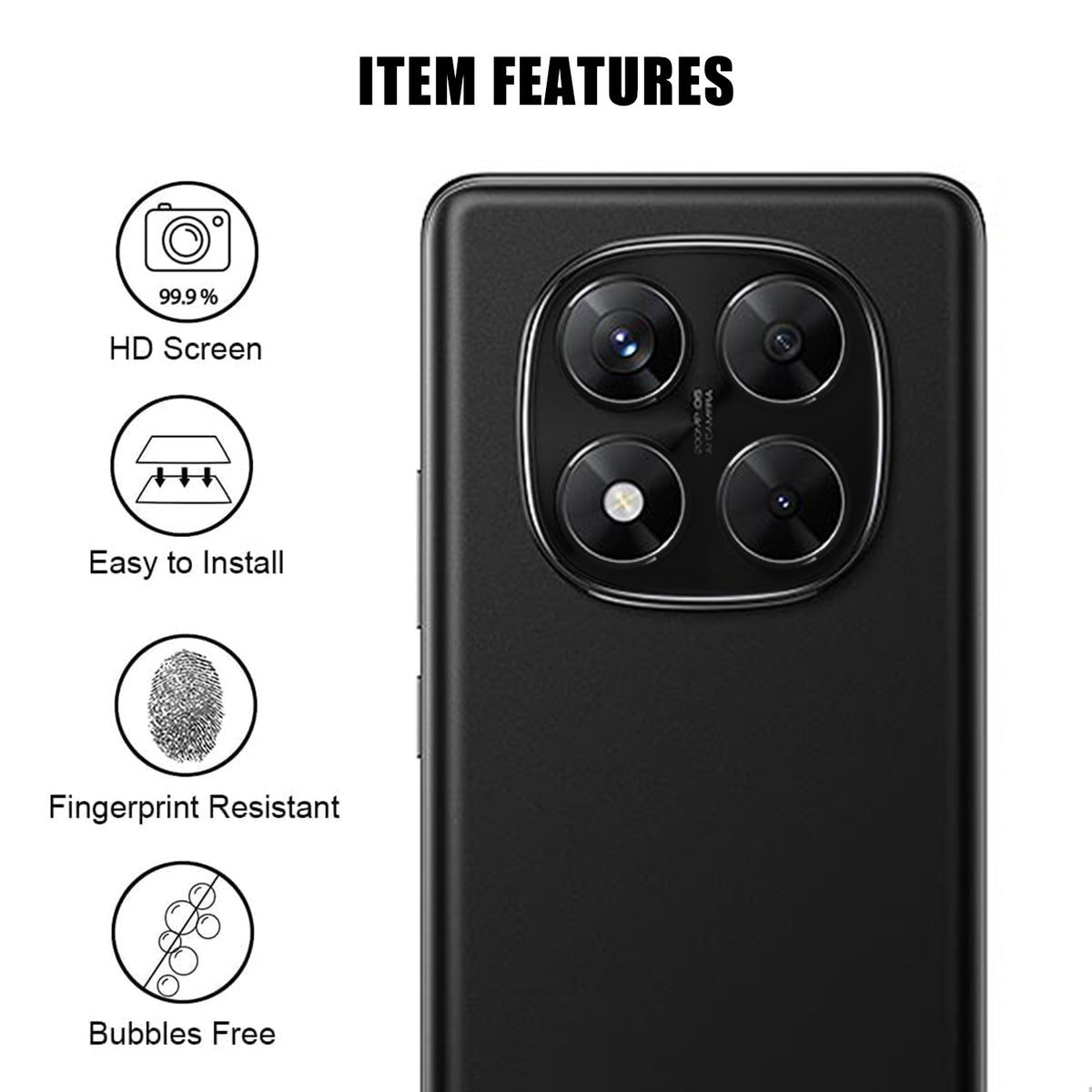 Xiaomi Poco X7 5G / Xiaomi Redmi Note 14 Pro 5G Heltäckande Kameralinsskydd Högupplöst Anti-Fingeravtryck AR Härdat Glas Linsfilm