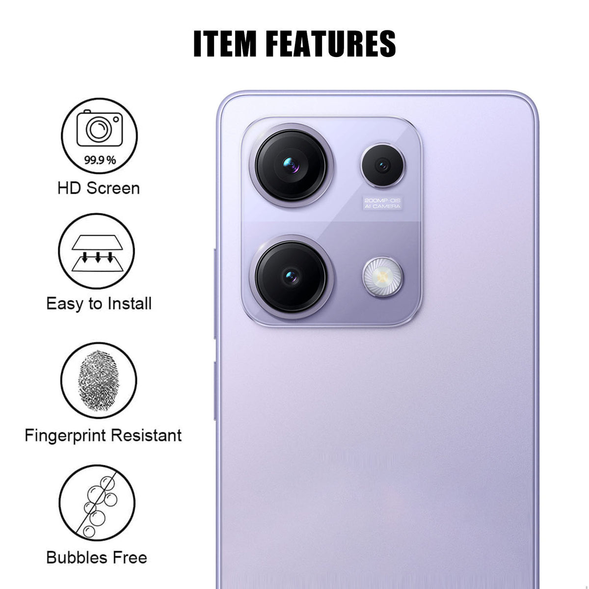 Xiaomi Redmi Note 14S 4G Heltäckande Kameralinsskydd Högupplöst Anti-Fingeravtryck AR Härdat Glas Linsfilm