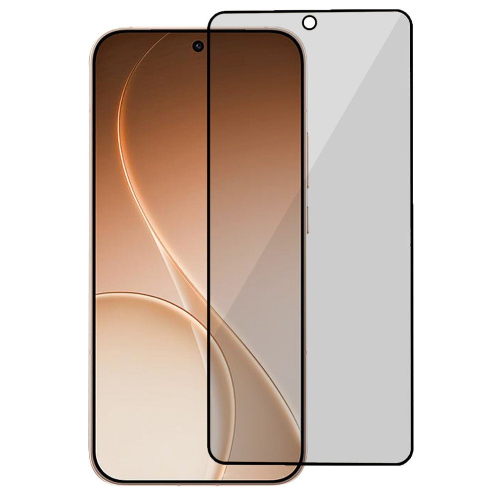 For Oppo Reno15 Pro Max 5G (Global) / Reno15 Pro 5G (China) 180 Degree Anti-Peep Tempered Glass Black Edge Privacy Protection Full Screen Protector, Full Glue