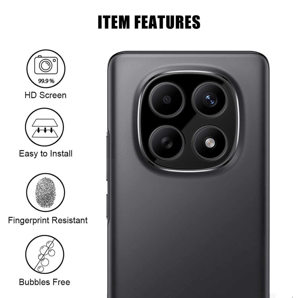 Xiaomi Redmi Note 15 5G (Global) Heltäckande Kameralinsskydd Silkestryck HD Anti-Fingeravtryck AR Härdat Glas Linsfilm
