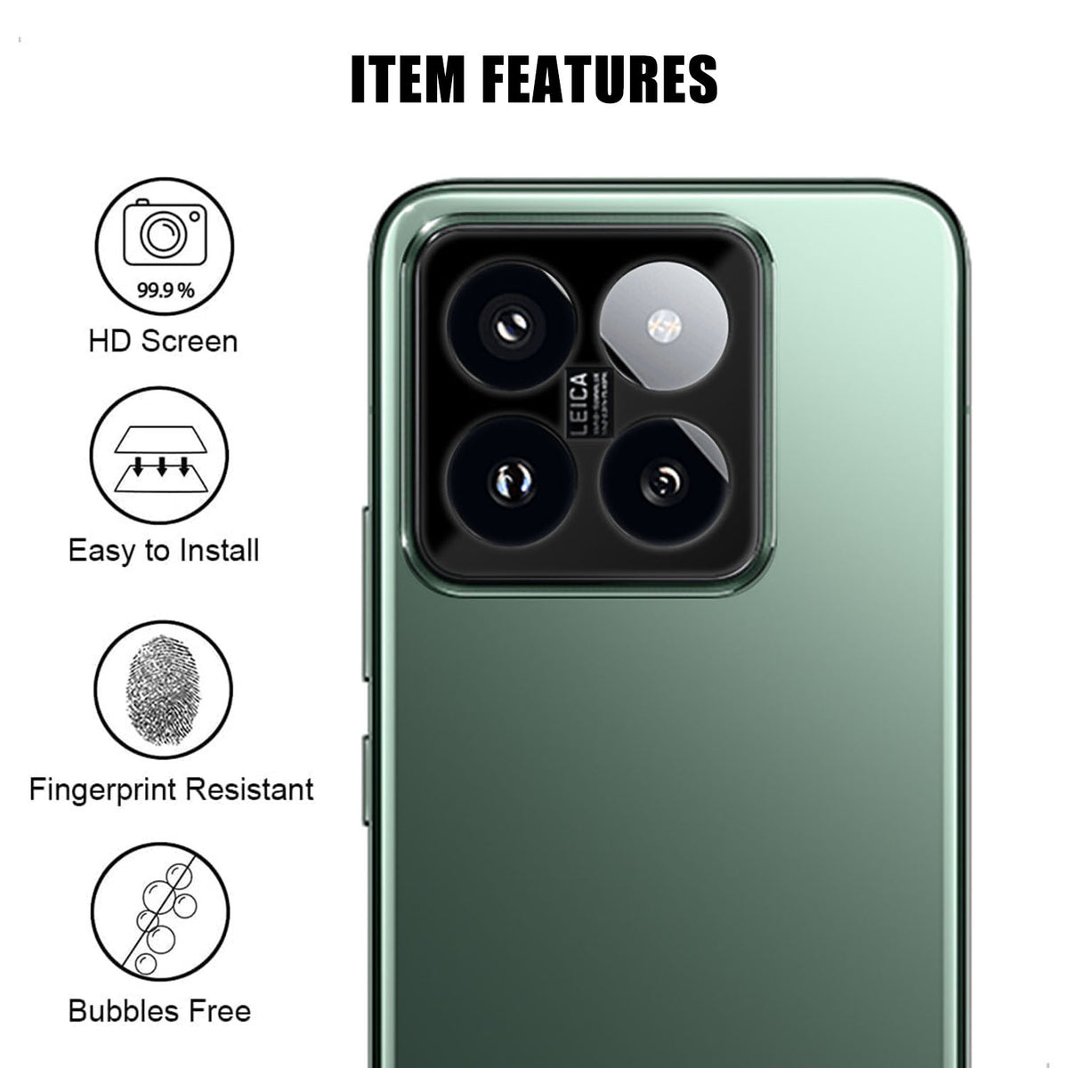 Xiaomi 14 Pro fulddækkende kamerlinsebeskyttelse, silketryk, HD, anti-fingeraftryk, AR-hærdet glas, linsefilm