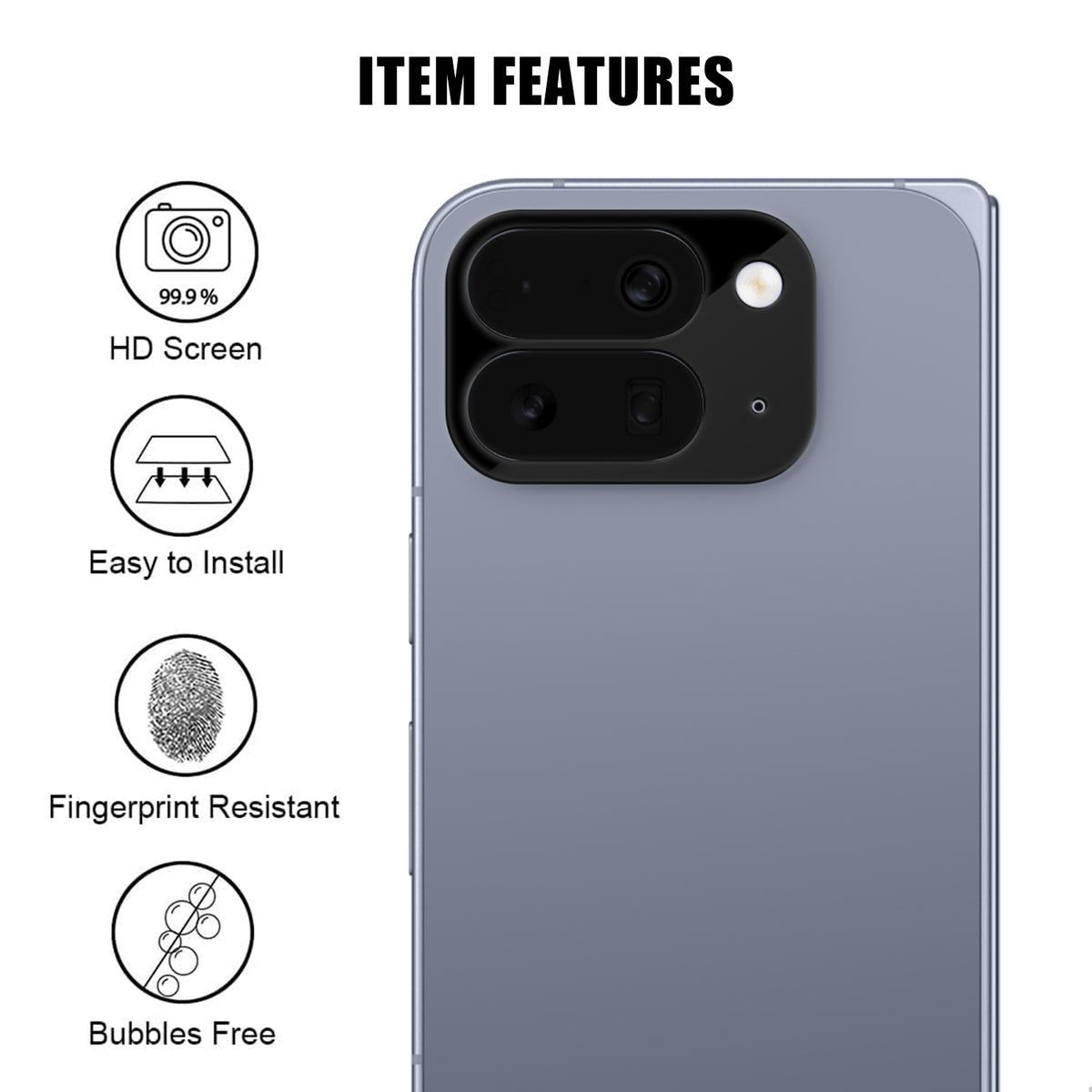 For Google Pixel 10 Pro Fold Full Cover Camera Lens Protector Silk Print HD Anti Fingerprint AR Tempered Glass Lens Film
