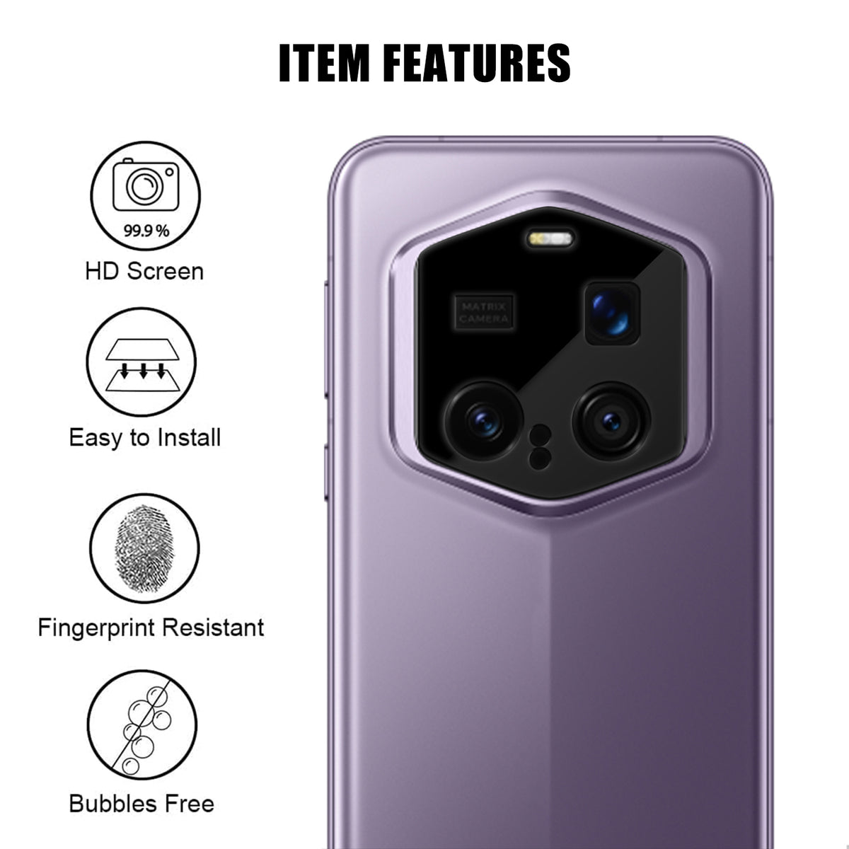 Honor Magic7 RSR Porsche Design 5G Heltäckande Kameralinsskydd Silkestryck HD Anti-Fingeravtryck AR Härdat Glas Linsfilm