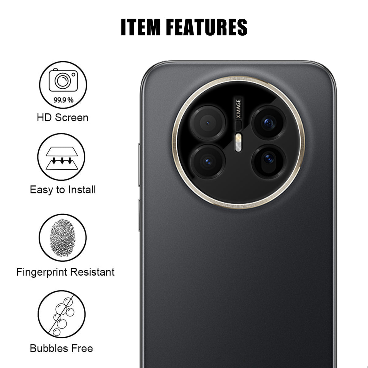 For Huawei Mate 70 Air Full Cover Camera Lens Protector Silk Print HD Anti Fingerprint AR Tempered Glass Lens Film