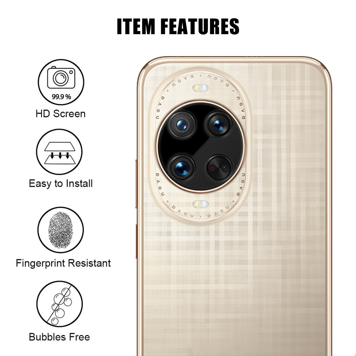 Huawei Nova 14 Ultra 5G Heltäckande Kameralinsskydd Silkestryck HD Anti-Fingeravtryck AR Härdat Glas Linsfilm
