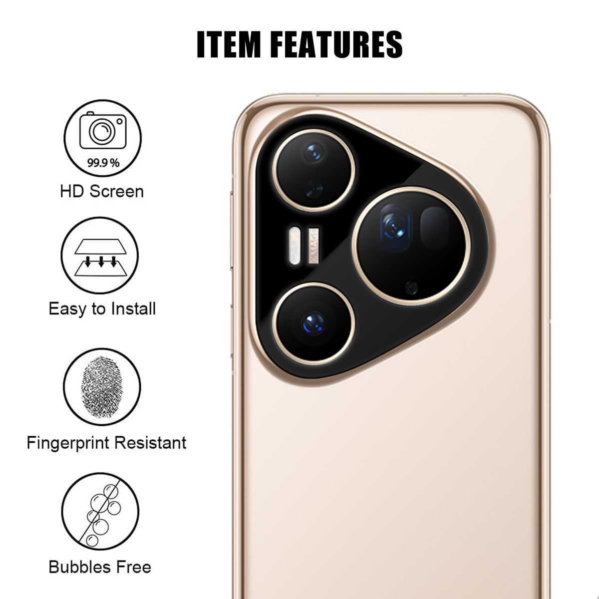 Huawei Pura 80 Ultra Heltäckande Kameralinsskydd Silkestryck HD Anti-Fingeravtryck AR Härdat Glas Linsfilm