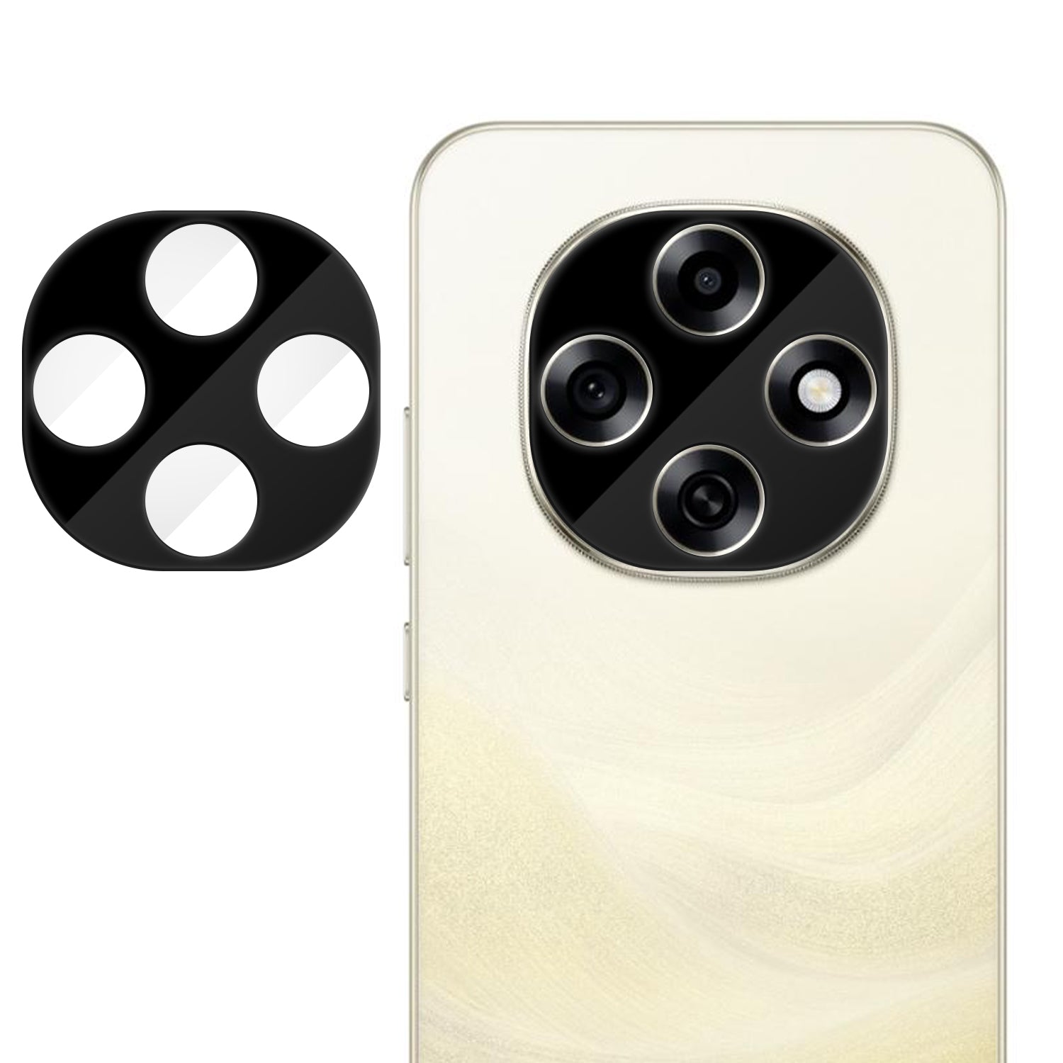 Oppo F31 Pro+ 5G Heltäckande Kameralinsskydd Silkestryck HD Anti-Fingeravtryck AR Härdat Glas Linsfilm
