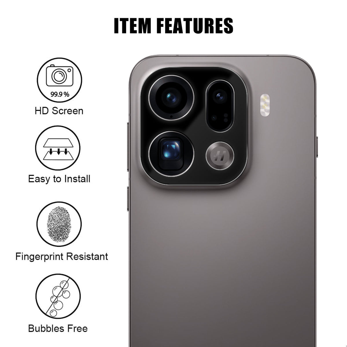 Oppo Find X9 Pro 5G Heltäckande Kameralinsskydd Silkestryck HD Anti-fingeravtryck AR Härdat Glas Linsfilm
