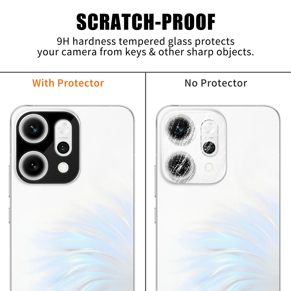 Oppo Reno14 Pro 5G (Global) Heltäckande Kameralinsskydd Silkestryck HD Anti-Fingeravtryck AR Härdat Glas Linsfilm