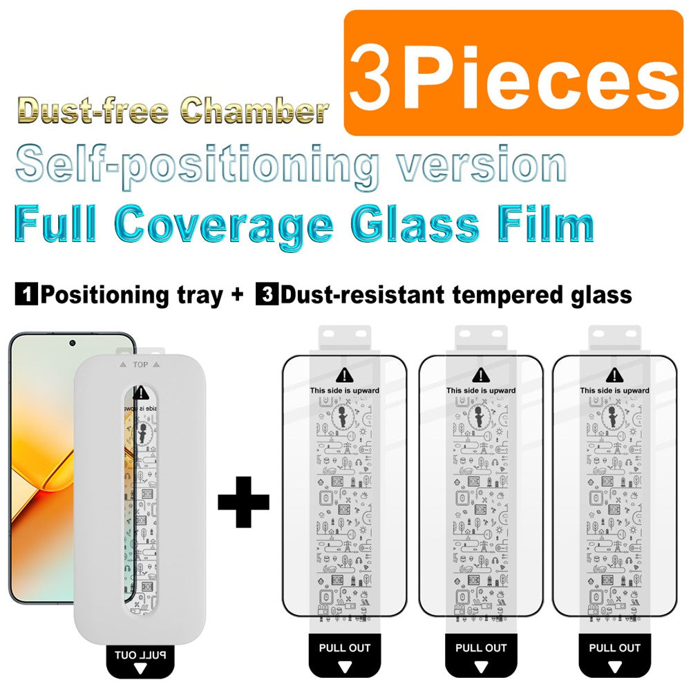 IMAK 3 stk. For Honor Power2 5G hærdet glas Fuld skærmbeskytter Fuldklæbende film med støvfrit installationsværktøj (fingeraftryksoplåsning)