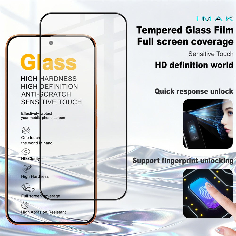 IMAK Pro+-serien för Xiaomi Redmi Turbo 5 Max 5G / Poco X8 Pro Max 5G skärmskydd heltäckande härdat glasfilm (fingeravtryckslåsning)