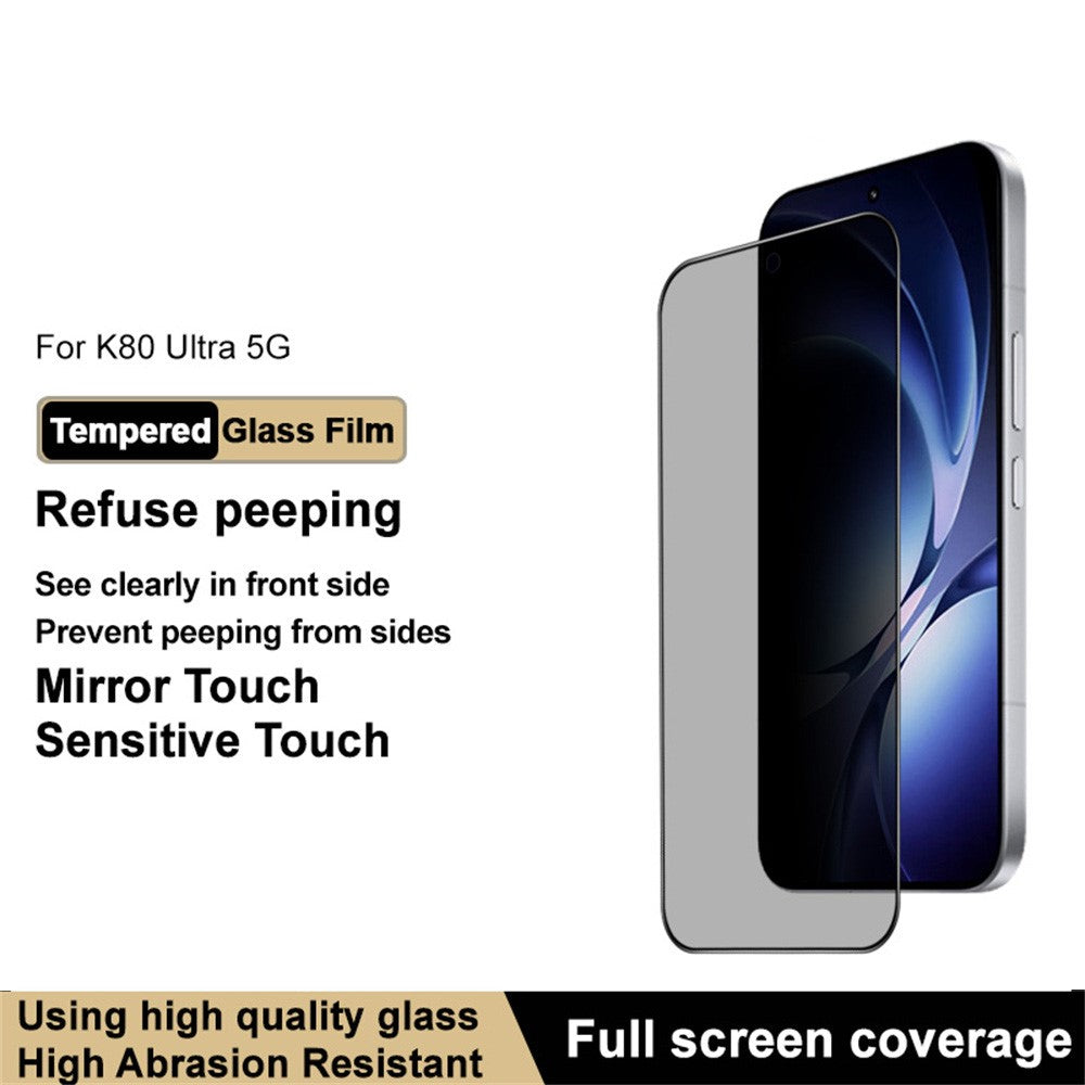 IMAK For Xiaomi 17T Pro / Redmi K90 Max 5G / K90 Ultra 5G / K80 Ultra 5G Privacy Screen Protector Anti Peep Full Cover Tempered Glass Film (Fingerprint Unlock)